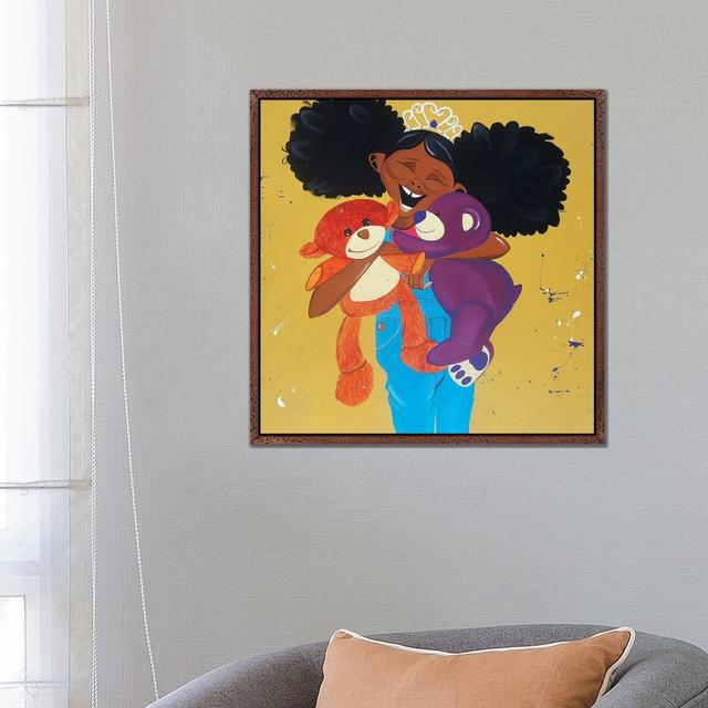 Huggable Harriet by Tiffani Glenn - Painting on Canvas Latitude Run Format: Classic Brown Wood Framed, Size: 66.04cm H x 66.04cm W x 3.81cm D on Productcaster.