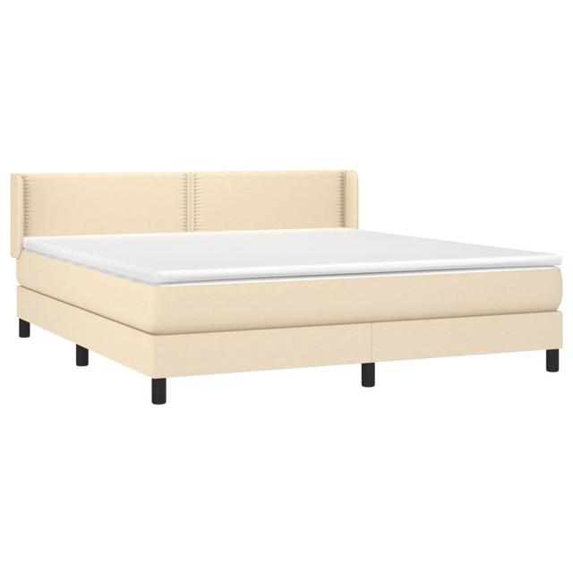 Vidaxl Boxspringbett Mit Matratze Creme 180X200 Cm Stoff Brayden Studio Farbe: Weiß on Productcaster.