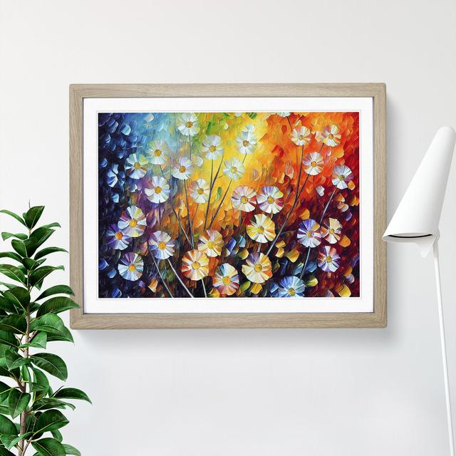 Mixed Flowers - Picture Frame Painting Marlow Home Co. Size: 46cm H x 64cm W, Frame Colour: Oak Framed on Productcaster.