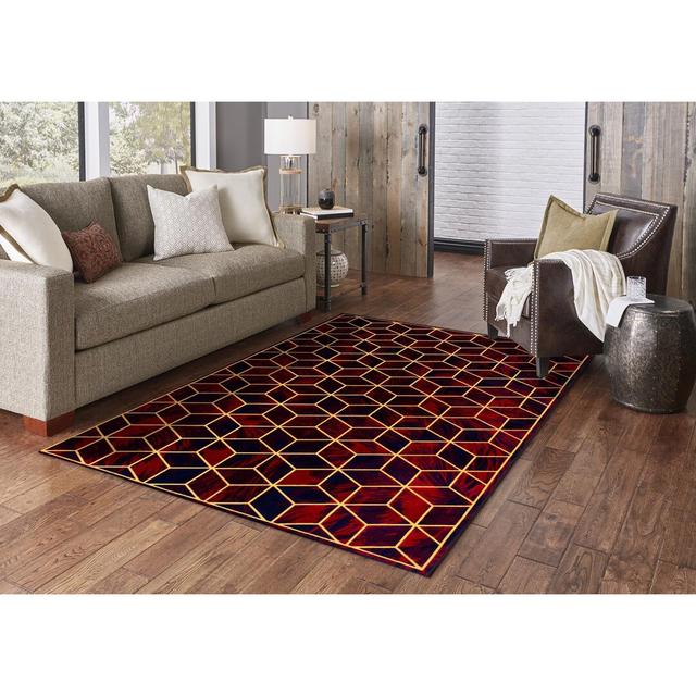 Deserie Flokati Red/Blue Rug Canora Grey Rug Size: Rectangle 100 x 160cm on Productcaster.