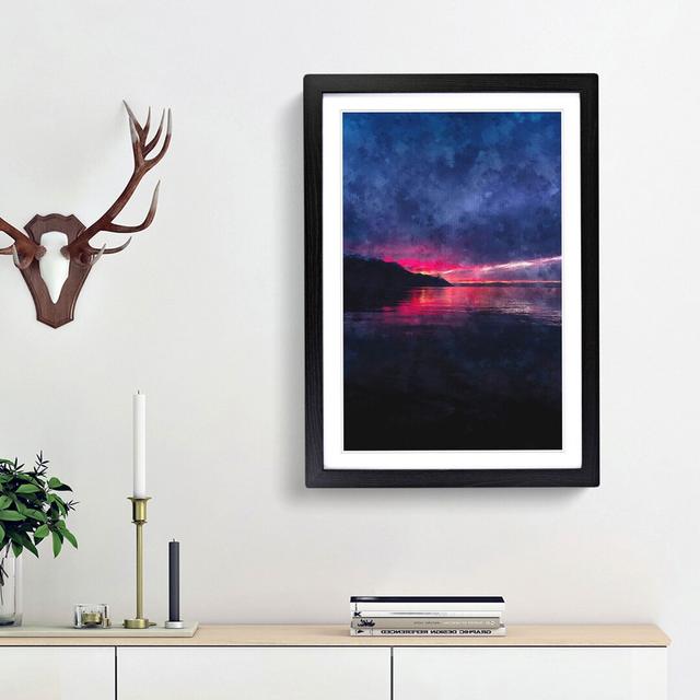 Colourful Sunset in Switzerland - Picture Frame Painting Print East Urban Home Size: 63cm H x 45cm W x 2cm D, Frame Option: Black Framed on Productcaster.