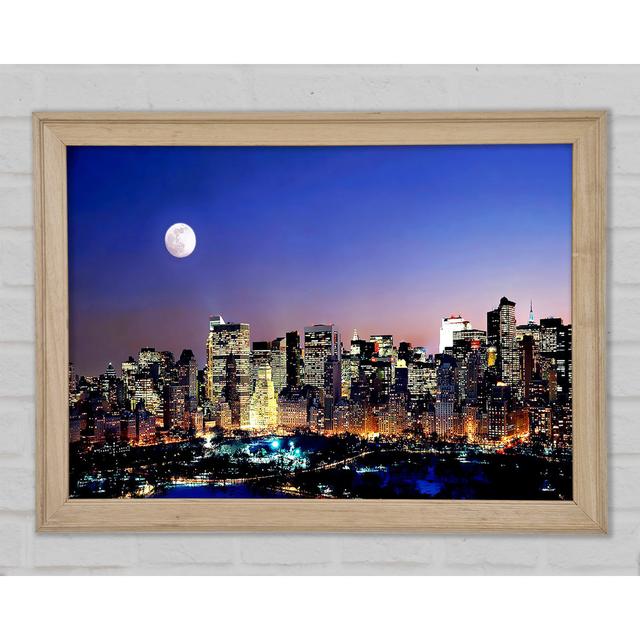 Moon Over Manhattan - Print Ebern Designs Size: 42cm H x 59.7cm W x 1.5cm D on Productcaster.