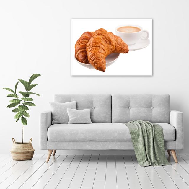 Croissants and Coffee - Wrapped Canvas Art Prints Brayden Studio on Productcaster.