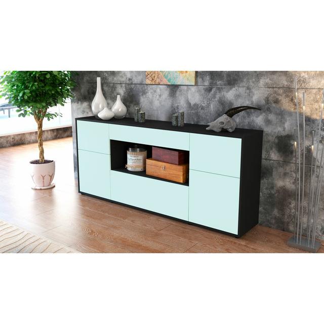 Erie Sideboard Latitude Run Body/Front colour: Black/Light blue on Productcaster.