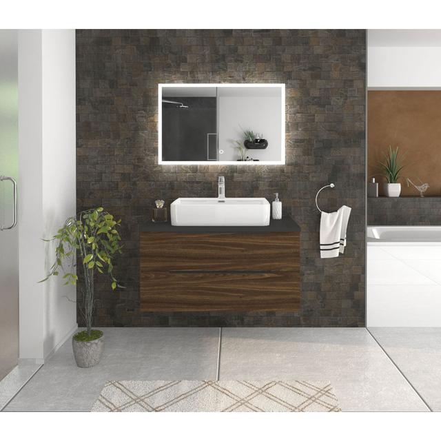 Verndale Bathroom Furniture Suite Brayden Studio Furniture Finish: Alpine white/Oak bourbon/Anthracite on Productcaster.