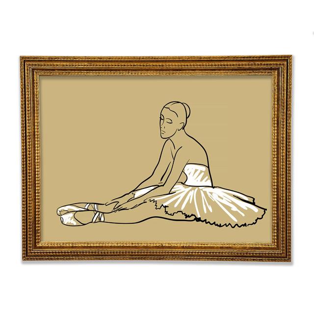 Beige White Ballerina 4 Framed Print Mercer41 Size: 59.7cm H x 84.1cm W x 3cm D, Format: Gold Framed Paper on Productcaster.