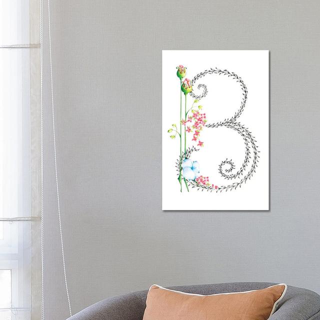 Letter B by Joanna Haber - Wrapped Canvas Painting Ophelia & Co. Size: 66.04cm H x 45.72cm W x 3.81cm D on Productcaster.