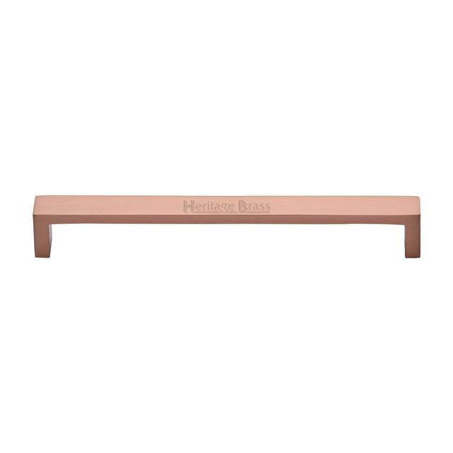 Metro Cabinet Pull Bar Handle Heritage Brass Finish: Satin Rose Gold, Size: 16cm H x 2cm W x 16.8cm D on Productcaster.