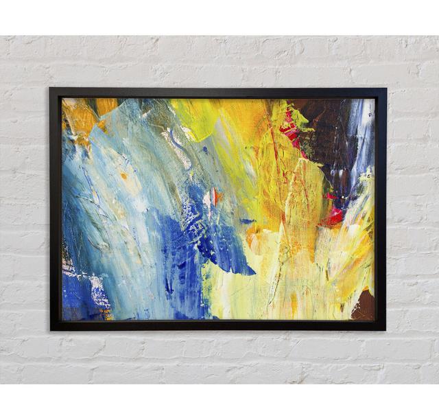 Hard Strokes Of Colour Framed Print Ivy Bronx Format: Black Framed Canvas, Size: 100cm H x 141.4cm W x 3.3cm D on Productcaster.