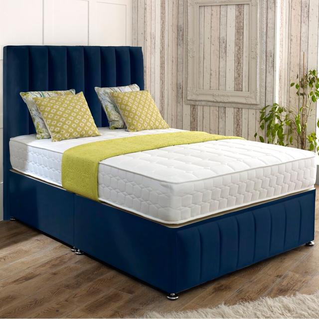 Gabriel Divan Bed Fairmont Park Size: Double (4'6), Colour: Marine Blue, Storage Type: 2 Drawers (Same Side) on Productcaster.