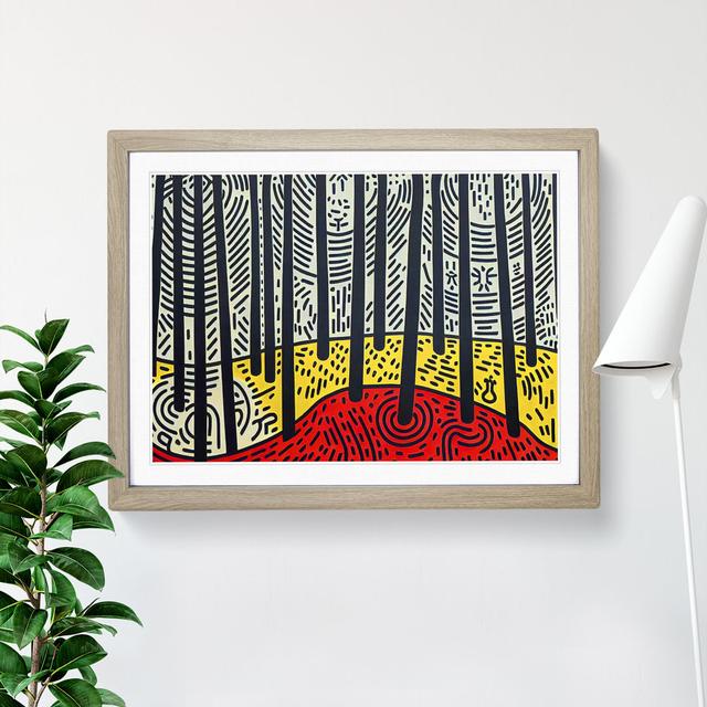 XH1022-8202X Spring Forest Pop Art Abstract - Single Picture Frame Print Metro Lane Format: Oak Framed, Size: 34cm H x 46cm W x 2cm D on Productcaster.