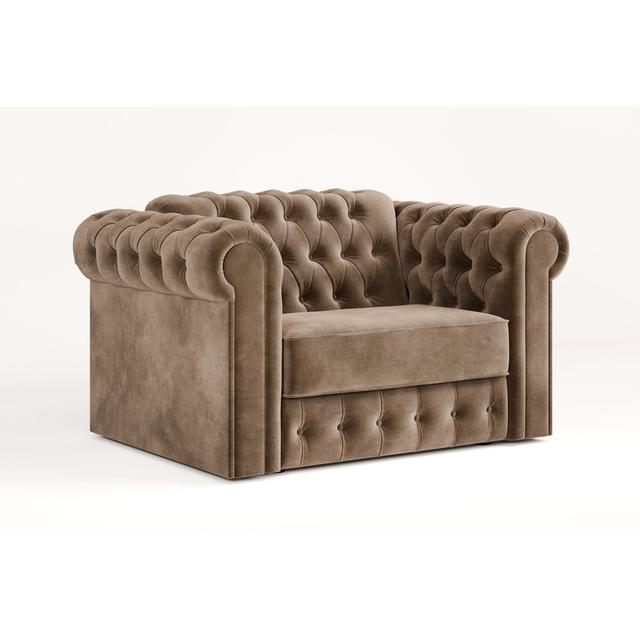 Jay-Be Chesterfield Snuggler Sofa Bed with E-Sprung Mattress - Luxe Velvet Jay-Be Upholstery Colour: Mink on Productcaster.