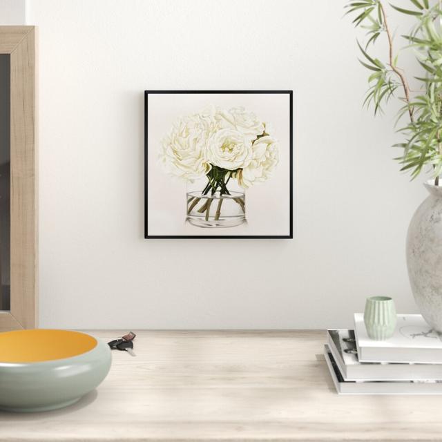 White Floral - Painting Print East Urban Home Size: 81cm H x 81cm W x 1cm D, Format: Black Framed Paper on Productcaster.