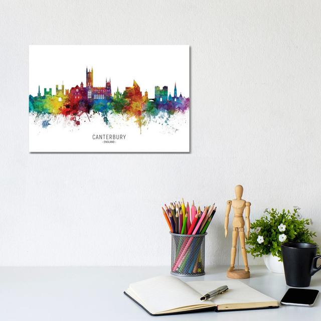 Canterbury England Skyline by Michael Tompsett - Wrapped Canvas Print Latitude Run Size: 20.32cm H x 30.48cm W x 1.91cm D on Productcaster.