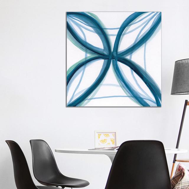 Bold Blue I by Nan - Wrapped Canvas Painting Metro Lane Size: 93.98cm H x 93.98cm W x 3.81cm D on Productcaster.