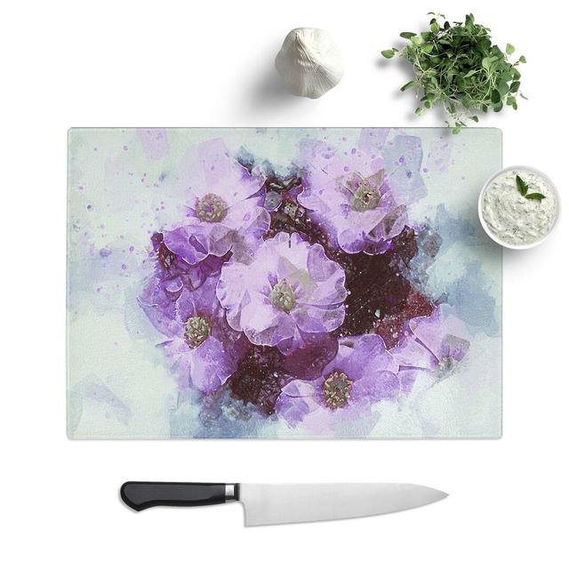 Glass Lilac Flower in Abstract Chopping Board East Urban Home Size: 39 cm W x 28.5 cm L on Productcaster.