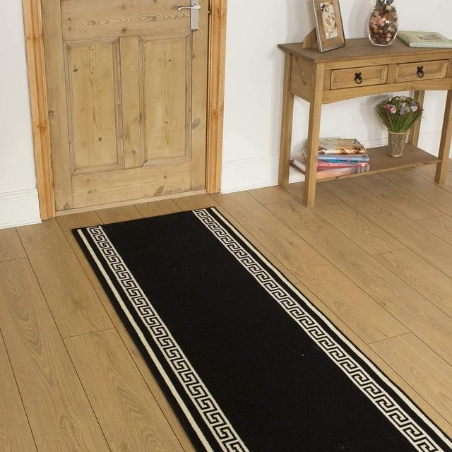 Affonso Tufted Black Hallway Runner Rug World Menagerie Rug Size: Runner 600cm x 60cm on Productcaster.