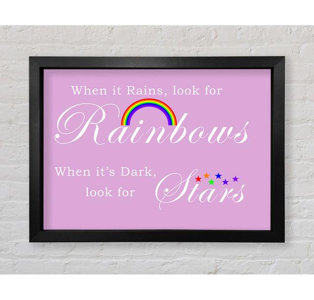 When It Rains Look For Rainbows 2 Pink Framed Print Bright Star Size: 84.1cm H x 118.9cm W on Productcaster.