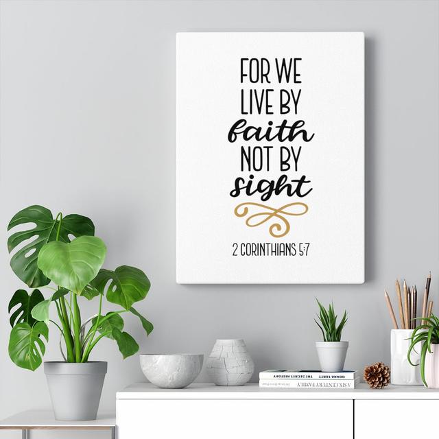 Live By Faith - Wrapped Canvas Print Blue Elephant Size: 61cm H x 46cm W on Productcaster.