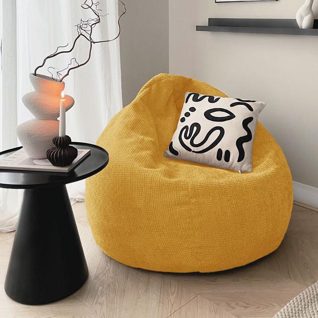 Allistir Bean Bag Chair Brayden Studio Upholstery Colour: Mustard on Productcaster.