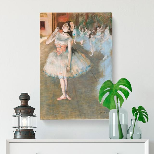 Performing Ballet Ballerina Dancers by Edgar Degas - Wrapped Canvas Painting East Urban Home Size: 60cm H x 40cm W x 3cm D on Productcaster.