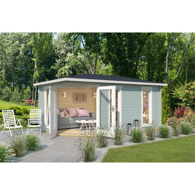 Edinburgh 15 x 9 Ft Tongue and Groove Corner Summer House Lasita Maja Colour: Edinburgh 2 Gletchergrün on Productcaster.