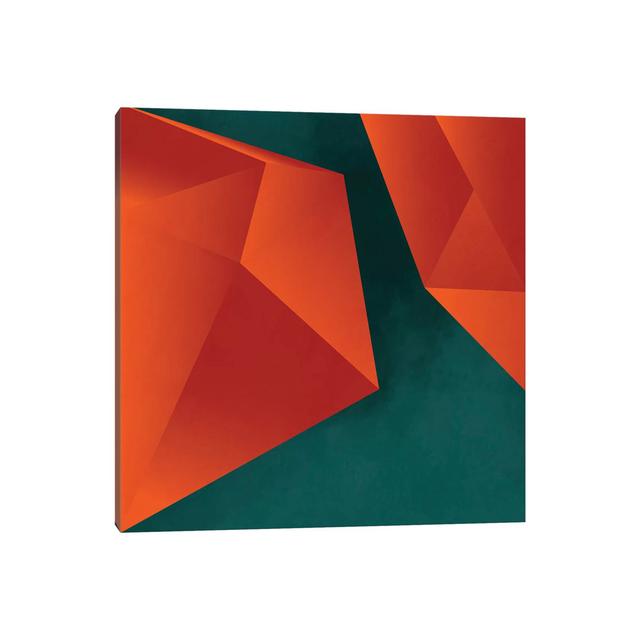 Geometry Abstract Copper Petrol 3 by Ana Rut Bré - Wrapped Canvas Graphic Art Metro Lane Size: 45.72cm H x 45.72cm W x 3.81cm D on Productcaster.