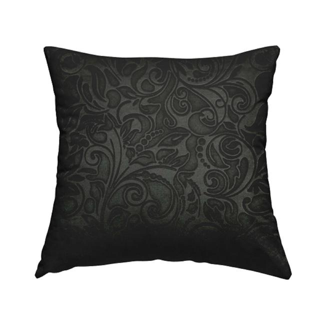 Boaman Velvet Cushion with Filling Mercer41 Colour: Black, Size: 28cm H x 28cm W x 5cm D on Productcaster.