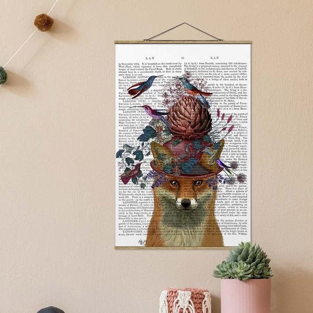 Birdcatcher - Fox with artichoke - Graphic Art Print Happy Larry Size: 150cm H x 100cm W x 0.3cm D on Productcaster.