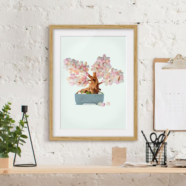 Bonsai with Marshmallows by Jonas Loose - Picture Frame Graphic Art on Paper Ebern Designs Size: 70cm H x 50cm W x 2cm D, Frame Option: Brown Framed on Productcaster.