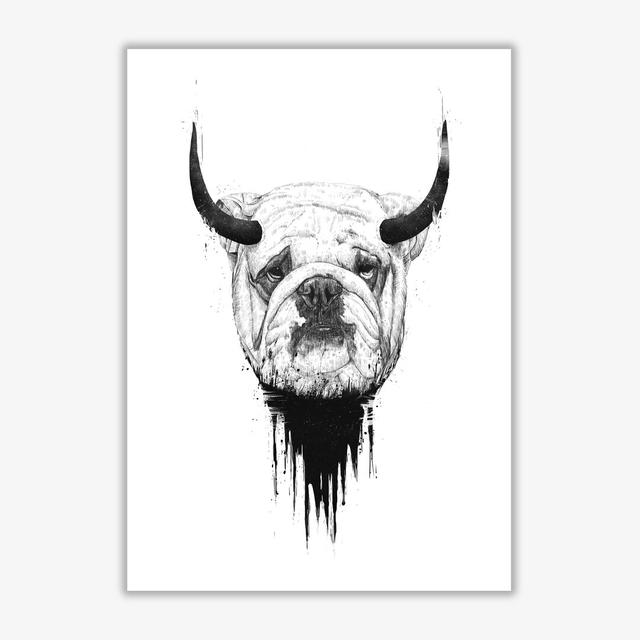 Bulldog Horns by Mercedes Lopes Charro - Print East Urban Home Frame Options: No Frame, Size: 29.7 cm H x 21 cm W x 1 cm D on Productcaster.