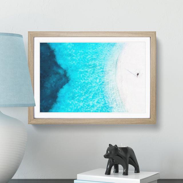 Alone On The Beach - Single Picture Frame Painting on MDF East Urban Home Size: 62cm H x 87cm W x 2cm D, Format: Oak on Productcaster.