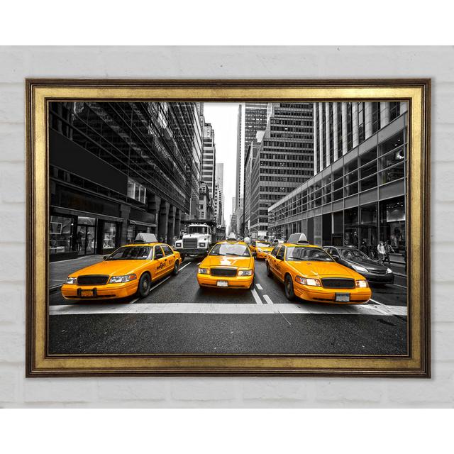 Yellow Taxi Cabs In NYC - Print Brayden Studio Size: 42cm H x 59.7cm W x 1.5cm D on Productcaster.