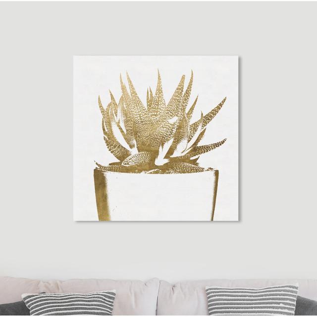 Gold Plant - Graphic Art Print East Urban Home Format: Wrapped Canvas, Size: 76 cm H x 76 cm W x 4 cm D on Productcaster.