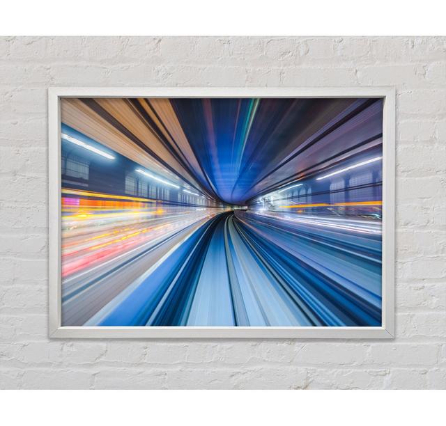 Gerahmtes Leinwandbild Tunnel Of Light And Colour Perspections Größe: 100 cm H x 141,4 cm B x 3,3 cm T on Productcaster.