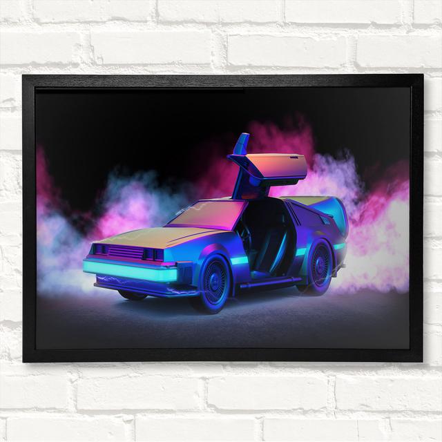 Delorean Smoke - Geschlossener Eckrahmen Kunstdrucke auf Holz ModernMoments Größe: 59,7 cm H x 84,1 cm B on Productcaster.