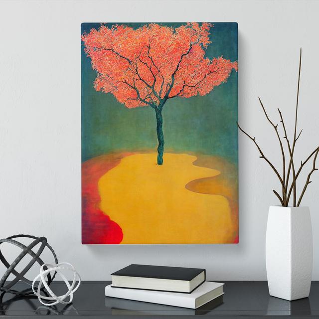 CAN-V0523-1769X Peach Tree Painting - Wrapped Canvas Print Marlow Home Co. Size: 50cm H x 35cm W on Productcaster.