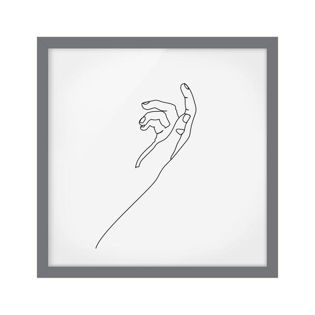 Asking Hand Line Art - Single Picture Frame Print Metro Lane Matte Colour: No Matte, Format: Grey, Size: 70cm H x 70cm W x 2cm D on Productcaster.