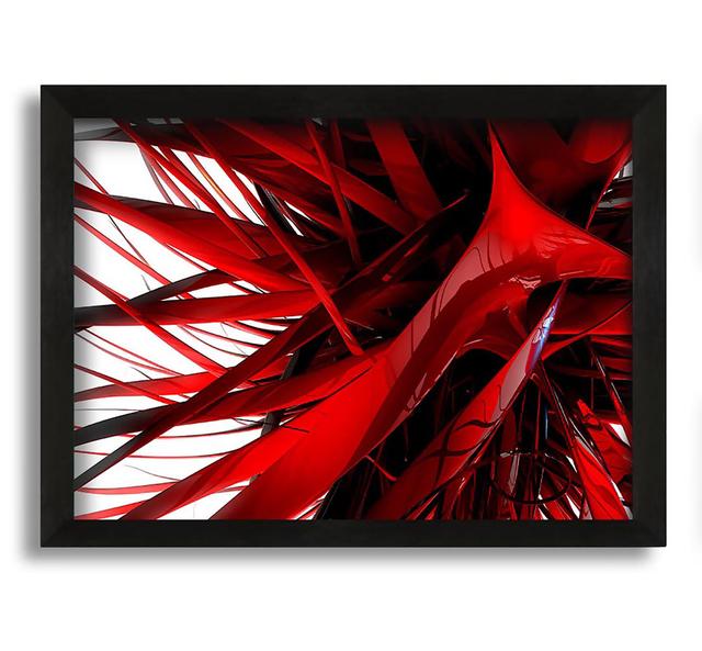 Red Maze Framed Print Ivy Bronx Size: 29.7cm H x 42cm W x 1.5cm D, Format: Natural Framed Paper on Productcaster.