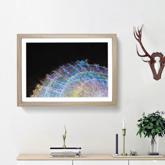 Lights of the Ferris Wheel in Abstract - Picture Frame Painting Print East Urban Home Size: 62cm H x 87cm W x 2cm D, Frame Option: Oak Framed on Productcaster.