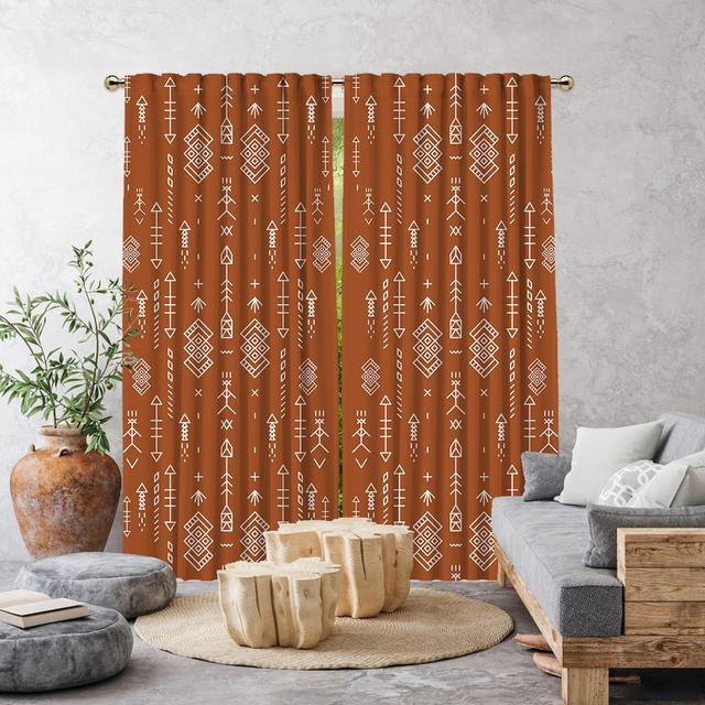 Anjelita Semi Sheer Curtains (Set of 2) Bloomsbury Market Curtain Colour: Brick, Panel Size: 140 x 200cm on Productcaster.