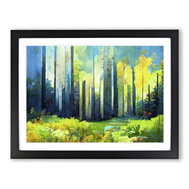 Special Abstract Forest Vol.5 - Single Picture Frame Painting Alpen Home Size: 46cm H x 64cm W x 2cm D, Frame Colour: Black on Productcaster.