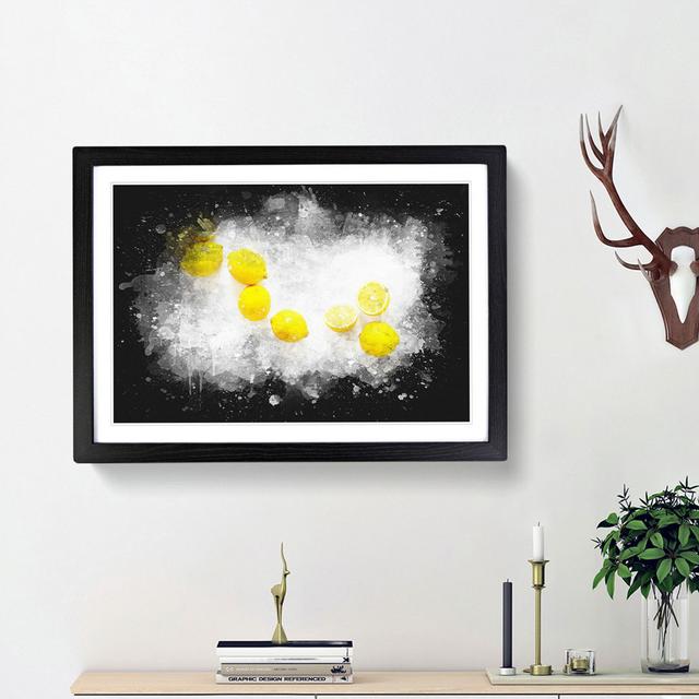 Lemon Fruit Paint Splash - Picture Frame Graphic Art East Urban Home Size: 62cm H x 87cm W x 2cm D, Frame Option: Black Framed on Productcaster.