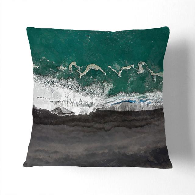 Above the Sand Beach in Iceland Cushion with Filling East Urban Home Size: 40 x 40 cm, Backing Colour: White on Productcaster.