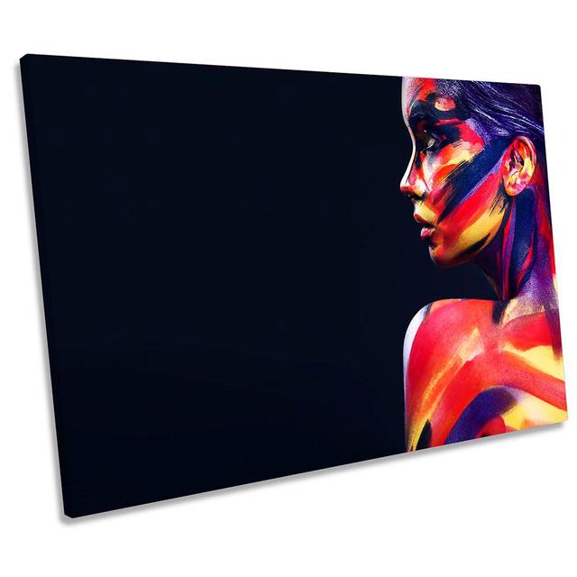 Fashion Beauty Face - Wrapped Canvas Graphic Art Ivy Bronx Size: 61cm H x 91.4cm W x 4cm D on Productcaster.