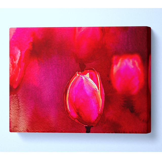 Pink Tulip Abstract - Wrapped Canvas Art Prints ClassicLiving Size: 81cm H x 121.9cm W on Productcaster.