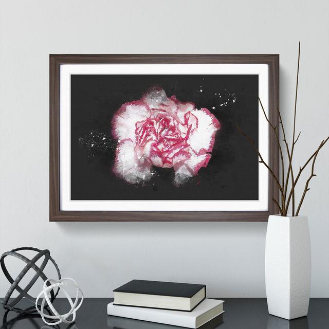 Pink Carnation Flower - Picture Frame Graphic Art Print East Urban Home Size: 62cm H x 87cm W x 2cm D, Frame Option: Walnut Framed on Productcaster.