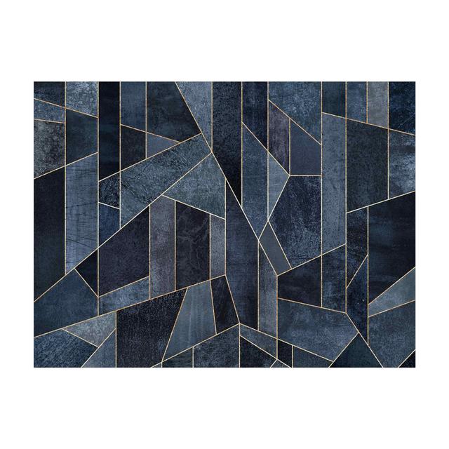 Jace-John Power Loomed Blue, Gold Indoor/Outdoor Rug East Urban Home Rug Size: Rectangle 135 x 180cm on Productcaster.