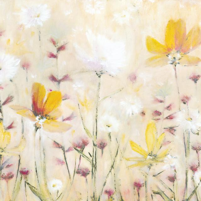 Soft Wildflowers - Wrapped Canvas Painting ClassicLiving Size: 51cm H x 51cm W x 3.8cm D on Productcaster.