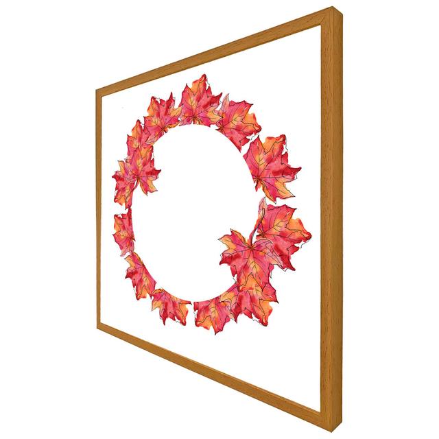 Lincolndale Autumn Reath - Single Picture Frame Print Rosdorf Park Size: 76cm H x 76cm W x 4cm D, Frame Colour: Oak Framed on Productcaster.